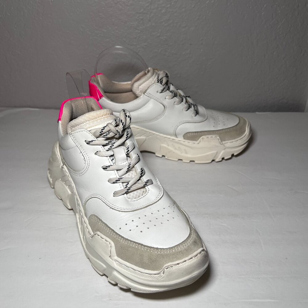 Last Sprint Leather White Cream Chunky Sneakers